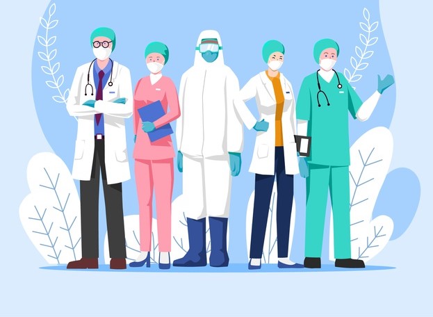 A group of doctors standing next to each other.