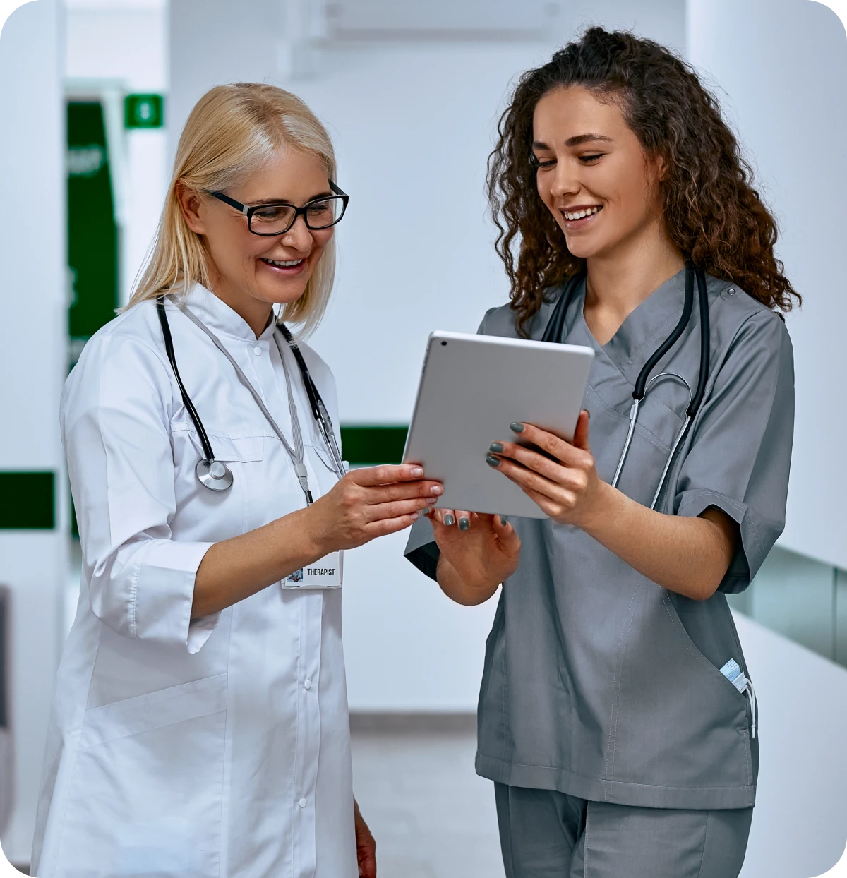 Healthcare professionals discussing medical data